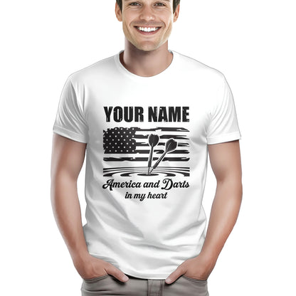 America And Darts T-Shirts Custom Dart Shirt For Men And Women, Darts For Gift NYN0217