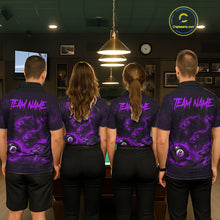 Load image into Gallery viewer, Horror Wolfs Purple Flames Smoke Pool 8 Ball Men Billiard Shirt Custom Ball Billiard Team Attire NYN2621