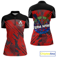 Load image into Gallery viewer, Multi-Color Dartboard Custom Polo &amp; 1/4 Zip Dart Shirt For Women, Dart Team Jerseys NYN0220