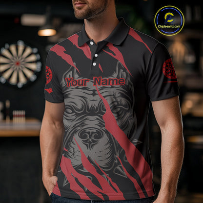 Red Scratch Bulldog Dart Shirt Custom Dart Team Shirt For Men, Dart Jerseys NYN0221
