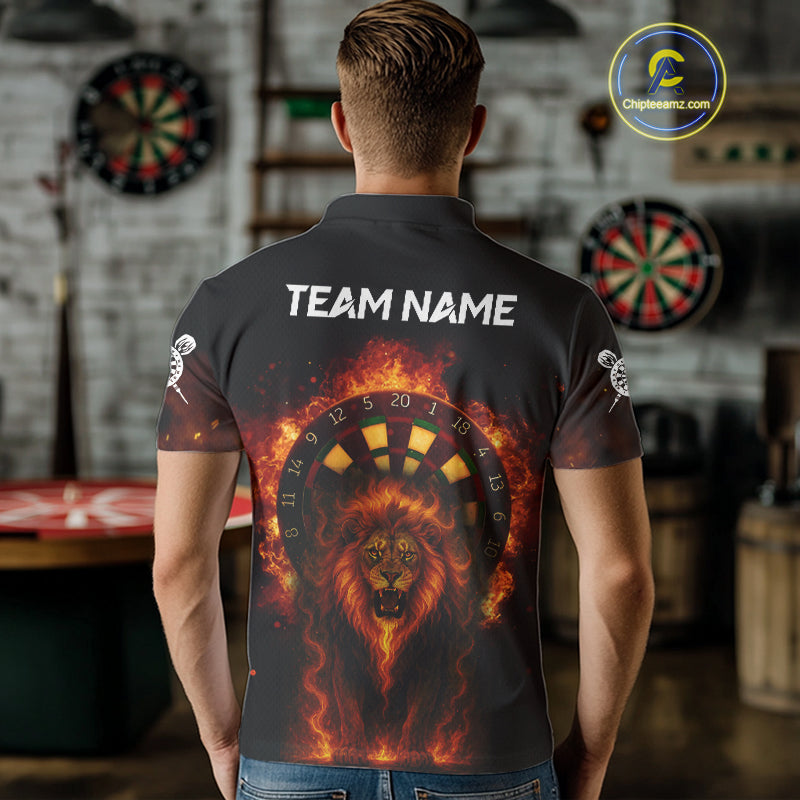 Dartboard Flame Lion Dart Shirts Custom Dart Team Shirt For Men, Dart Jerseys NYN0224