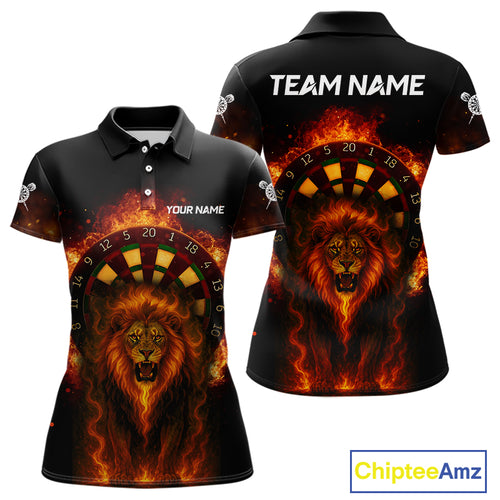 Dartboard Flame Lion Dart Shirts Custom Dart Team Shirt For Women, Dart Jerseys NYN0224