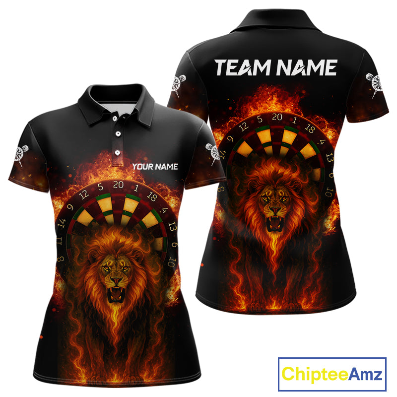 Dartboard Flame Lion Dart Shirts Custom Dart Team Shirt For Women, Dart Jerseys NYN0224