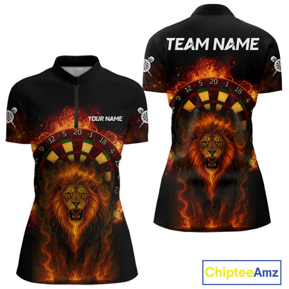 Dartboard Flame Lion Dart Shirts Custom Dart Team Shirt For Women, Dart Jerseys NYN0224