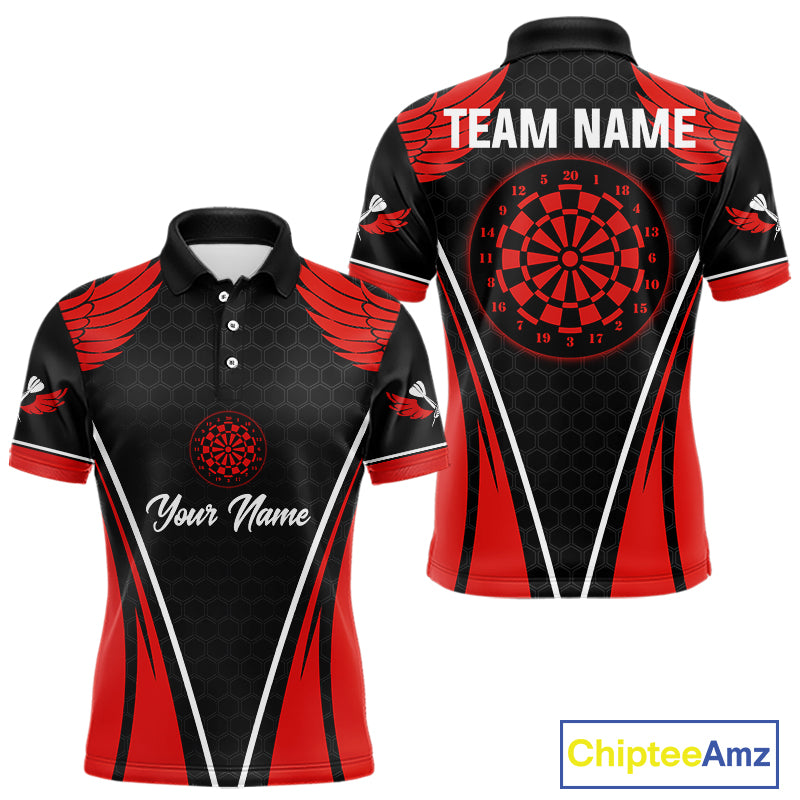 Halftone Pattern Dartboard Custom Red Dart Shirt For Men, Dart Team Jerseys NYN0225