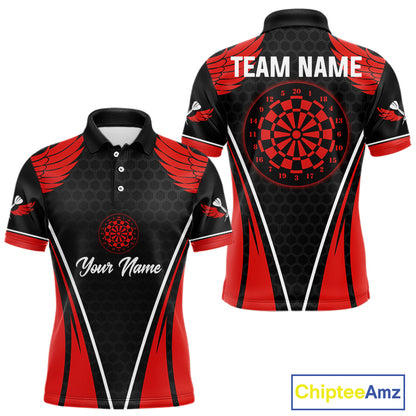 Halftone Pattern Dartboard Custom Red Dart Shirt For Men, Dart Team Jerseys NYN0225