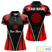Load image into Gallery viewer, Halftone Pattern Dartboard Custom Red Dart Shirt For Women, Dart Team Jerseys NYN0225