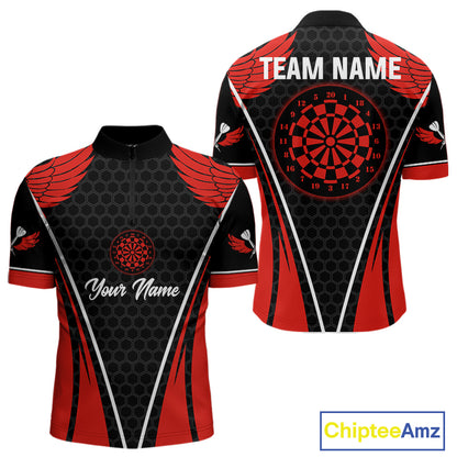 Halftone Pattern Dartboard Custom Red Dart Shirt For Men, Dart Team Jerseys NYN0225