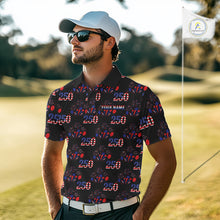 Load image into Gallery viewer, USA 250Th Anniversary Mens Golf Polo Shirt Custom Golf Pattern Patriotic Golf Tops |Black NYN3389