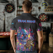 Load image into Gallery viewer, Custom Butterfly Skull Splatter Dartboard Men Darts Polo Shirt Colorful Dart Jerseys NYN1830