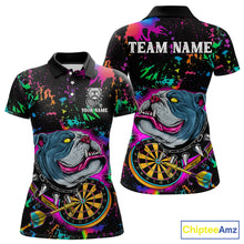 Load image into Gallery viewer, Custom Colorful Bulldog Dartboard 3D Funny Dart Shirts Polo For Women Dart League Jerseys NYN2107
