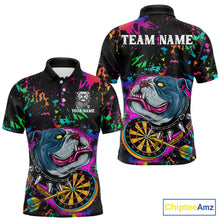Load image into Gallery viewer, Custom Colorful Bulldog Dartboard 3D Funny Dart Shirts Polo For Men Dart League Jerseys NYN2107