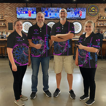 Load image into Gallery viewer, Custom Blue And Pink Darts Funny Bulldog Dart Shirts Polo For Women Dart League Jerseys NYN2108
