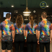 Load image into Gallery viewer, Custom Colorful Smoke 8 Ball Men's Billiard Shirts Personalized Skull Billiard Team Attire NYN2331