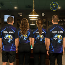 Load image into Gallery viewer, Custom 8 Ball &amp; 9 Ball Men's Billiard Shirt Personalized Thunder Blue Billiard Team Shirt NYN2336