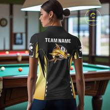 Load image into Gallery viewer, Funny Gold Shark Ball 8 &amp; Cue Billiard Shirts For Women Personalized Billiard Attire Gifts NYN2341
