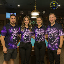 Load image into Gallery viewer, Purple Smokes Lion Paint Pool 8 Ball Women Billiard Polo &amp; 1/4-Zip Shirt Custom Billiard Team Attire NYN2626