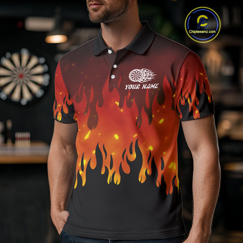 Flame Pattern Multi Color Dartboard Custom Flame Dart Shirt For Men, Dart Jerseys NYN0226