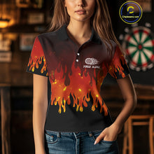 Load image into Gallery viewer, Flame Pattern Multi Color Dartboard Custom Flame Dart Shirt For Women, Dart Jerseys NYN0226