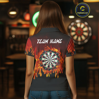Flame Pattern Multi Color Dartboard Custom Flame Dart Shirt For Women, Dart Jerseys NYN0226