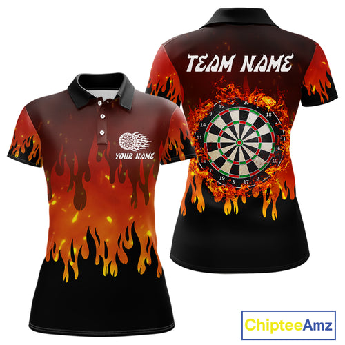 Flame Pattern Multi Color Dartboard Custom Flame Dart Shirt For Women, Dart Jerseys NYN0226