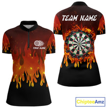 Load image into Gallery viewer, Flame Pattern Multi Color Dartboard Custom Flame Dart Shirt For Women, Dart Jerseys NYN0226
