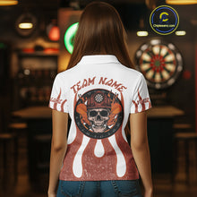 Load image into Gallery viewer, Skull Firefighter Orange-White Custom Flame Dart Shirt For Women, Dart Team Jerseys NYN0230