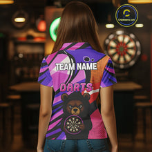 Load image into Gallery viewer, Bear Hoodie Funny Women&#39;s Dart Shirt Colorful Dart Team Shirt - Custom Name Players NYN0435