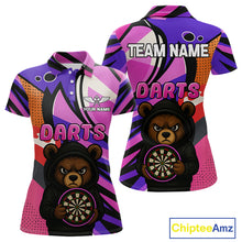 Load image into Gallery viewer, Bear Hoodie Funny Women&#39;s Dart Shirt Colorful Dart Team Shirt - Custom Name Players NYN0435