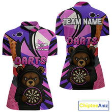 Load image into Gallery viewer, Bear Hoodie Funny Women&#39;s Dart Shirt Colorful Dart Team Shirt - Custom Name Players NYN0435