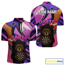 Load image into Gallery viewer, Bear Funny Men's Dart Shirt Colorful Dart Team Shirt - Custom Name Players NYN0435