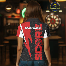 Load image into Gallery viewer, Red Score Dartboard Grunge Darts Shirt For Women - Custom Name &amp; Team Jersey NYN0612