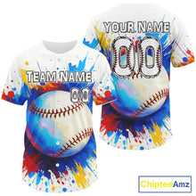 Load image into Gallery viewer, Custom Splashed Color Baseball Ball Jersey For Men Personalized Youth Baseball Shirt NYN0906