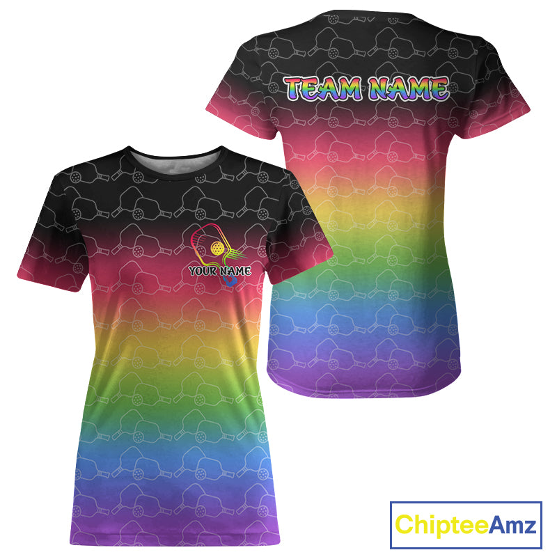 Custom LGPT Pride Colorful Pickleball Unisex T-Shirt Pickleball Jerseys For LGPTQ+ Fans NYN0914