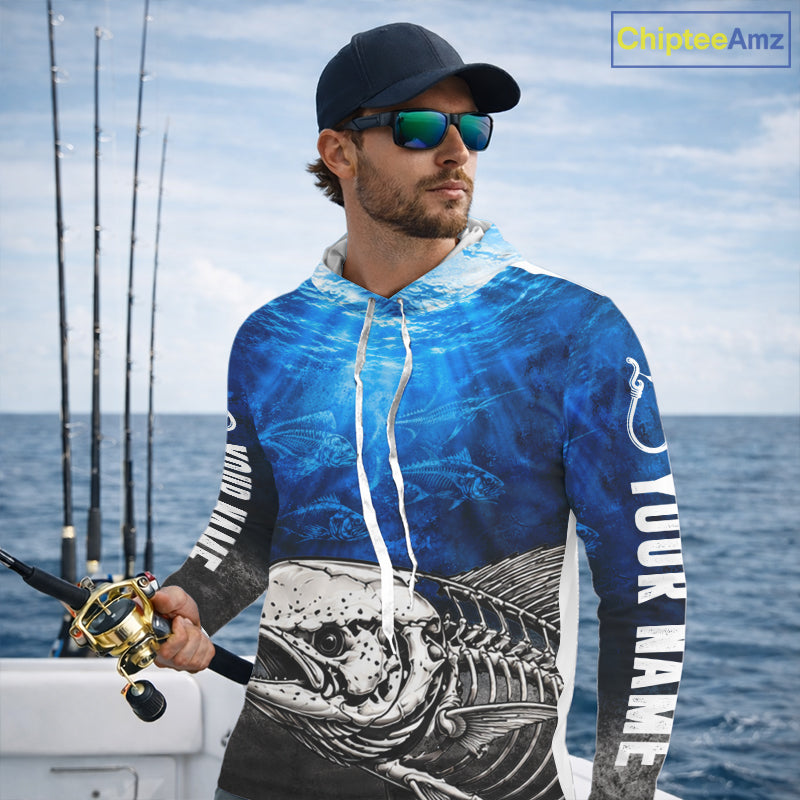 Personalized Skeleton Mahi Mahi Fishing Tournament Shirt Custom Name Fishing Jersey Fisherman Gift NYN4713