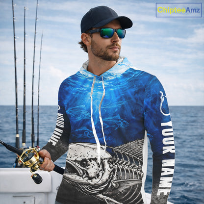 Personalized Skeleton Mahi Mahi Fishing Tournament Shirt Custom Name Fishing Jersey Fisherman Gift NYN4713
