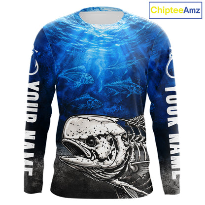 Personalized Skeleton Mahi Mahi Fishing Tournament Shirt Custom Name Fishing Jersey Fisherman Gift NYN4713