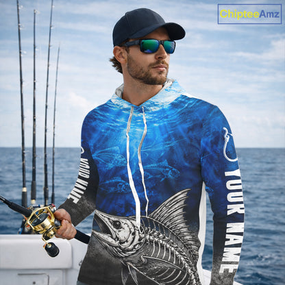 Personalized Skeleton Marlin Fishing Tournament Shirt Custom Name Fishing Jersey Fisherman Gift NYN4714