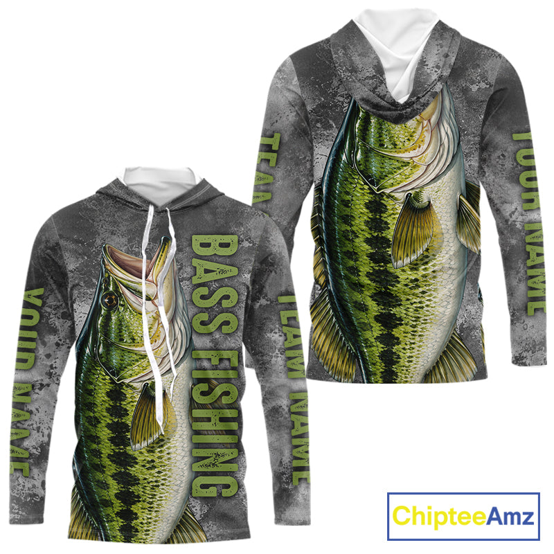 Custom Bass Fishing Tournament Shirt Vintage Fishing Jersey Custom Name Bass Fishing Long Sleeve Apparel NYN4720