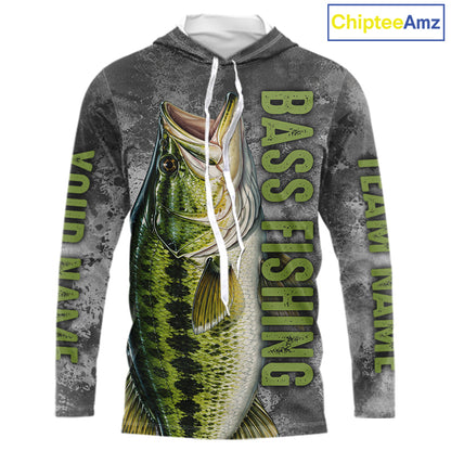 Custom Bass Fishing Tournament Shirt Vintage Fishing Jersey Custom Name Bass Fishing Long Sleeve Apparel NYN4720