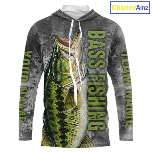 Custom Bass Fishing Tournament Shirt Vintage Fishing Jersey Custom Name Bass Fishing Long Sleeve Apparel NYN4720