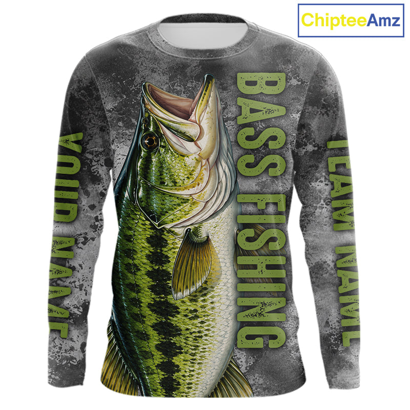 Custom Bass Fishing Tournament Shirt Vintage Fishing Jersey Custom Name Bass Fishing Long Sleeve Apparel NYN4720