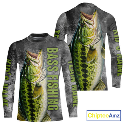 Custom Bass Fishing Tournament Shirt Vintage Fishing Jersey Custom Name Bass Fishing Long Sleeve Apparel NYN4720