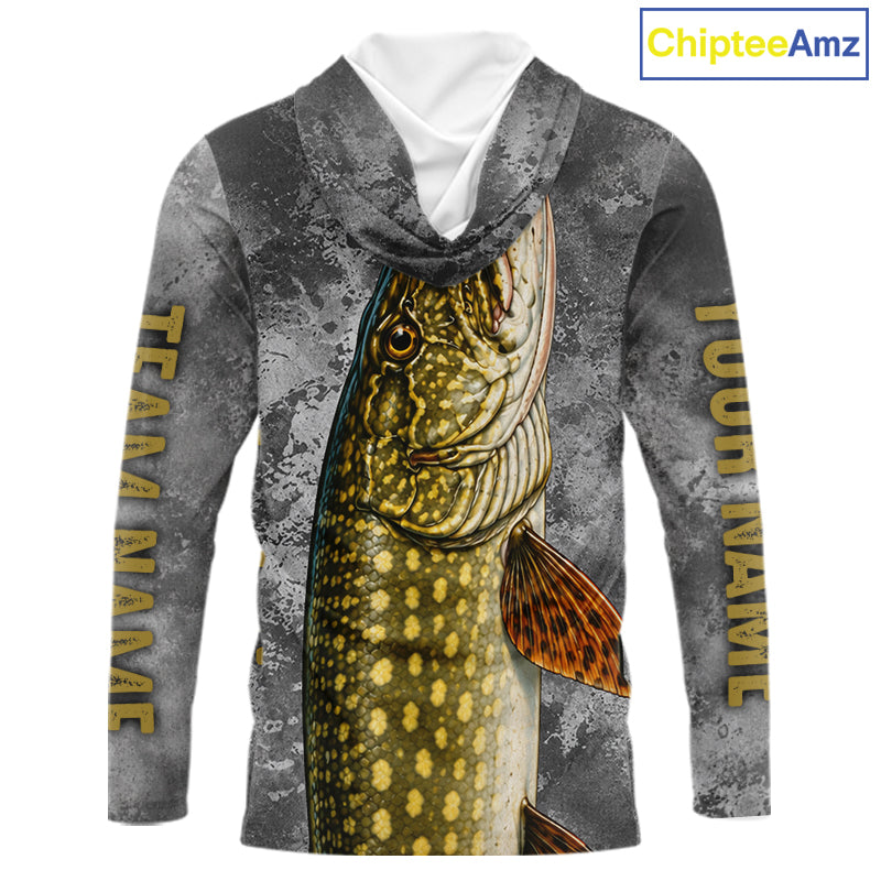 Custom Pike Fishing Tournament Shirt Vintage Fishing Jersey Custom Name Pike Fishing Long Sleeve Apparel NYN4721