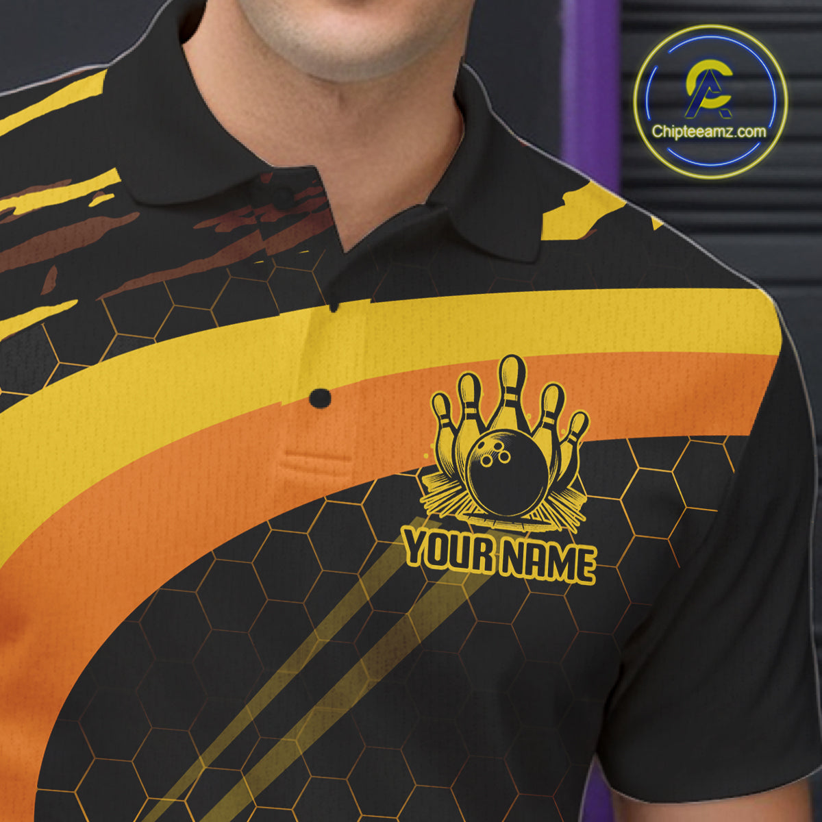 Personalized Honey Bee Bowling Polo 1/4-Zip For Men Custom Funny Bee Bowling Tournament Jersey NYN4725