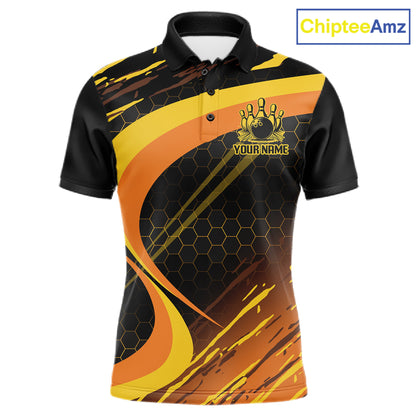 Personalized Honey Bee Bowling Polo 1/4-Zip For Men Custom Funny Bee Bowling Tournament Jersey NYN4725