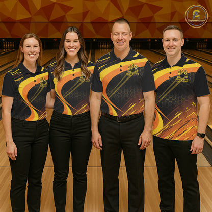 Personalized Honey Bee Bowling Polo 1/4-Zip For Men Custom Funny Bee Bowling Tournament Jersey NYN4725