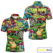 Load image into Gallery viewer, Cool Crocodile Dartboard Graffiti Darts Polo Shirt For Men Custom Funny Dart Jerseys NYN1852