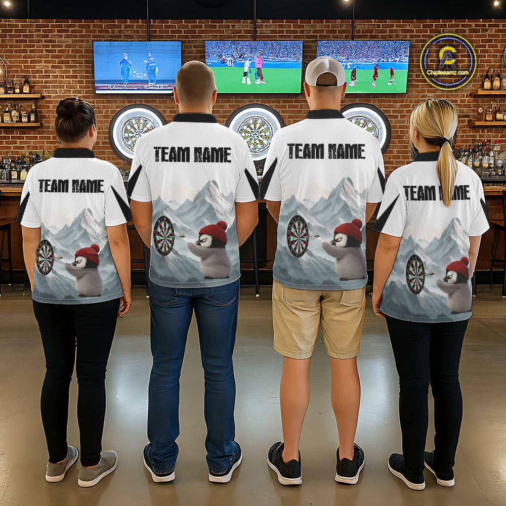 Cold Fierce Penguin Duo Play Darts Men Darts Polo Shirt Personalized Name For Darters NYN2356