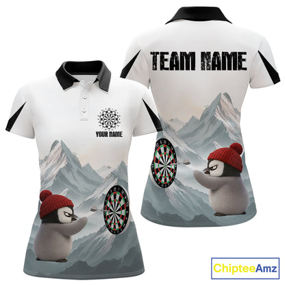 Cold Fierce Penguin Duo Play Darts Women Darts Polo Shirt Personalized Name For Darters NYN2356